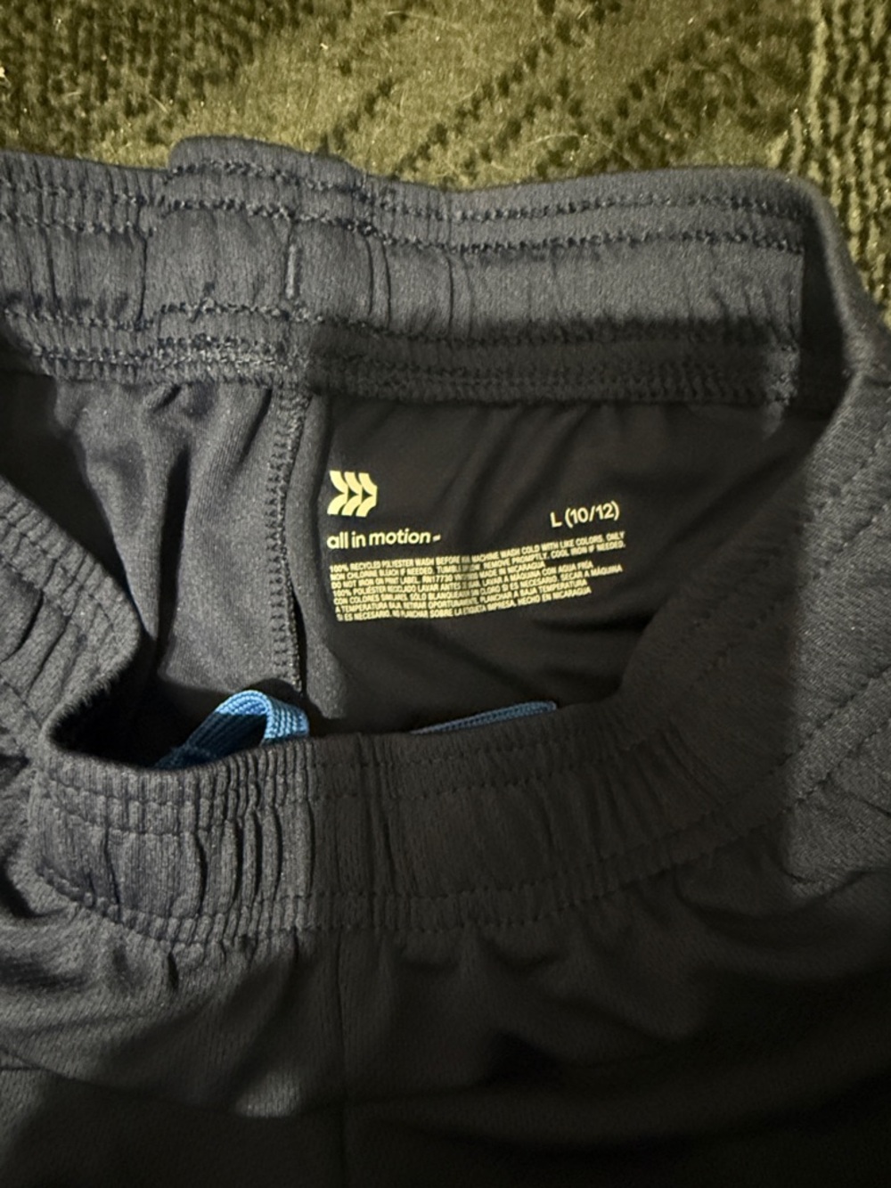 all in motion navy Shorts with Blue Drawstring 10-12